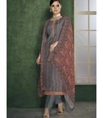 Dark Grey Georgette Party Wear Salwar Kameez