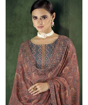 Dark Grey Georgette Party Wear Salwar Kameez 2