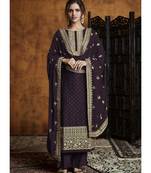 Wine Georgette Party Wear Salwar Kameez