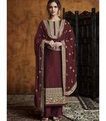 Maroon Georgette Party Wear Salwar Kameez