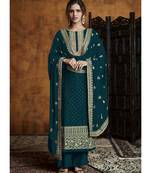 Teal Georgette Party Wear Salwar Kameez
