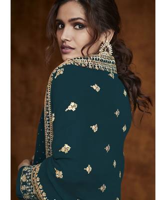 Teal Georgette Party Wear Salwar Kameez 2