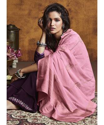 Wine Silk Blend Party Wear Salwar Kameez 2
