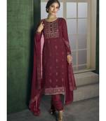 Maroon Georgette Party Wear Salwar Kameez