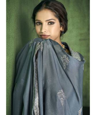 Grey Viscose Party Wear Salwar Kameez 4