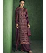 Dark Maroon Viscose Party Wear Salwar Kameez