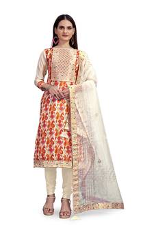 Multicolor printed chanderi salwar