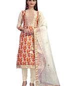 Multicolor printed chanderi salwar