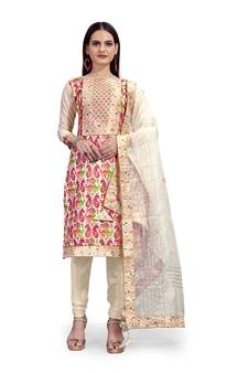 Multicolor printed chanderi salwar