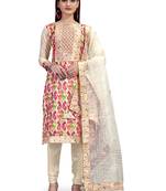 Multicolor printed chanderi salwar