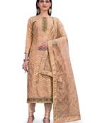 Peach woven chanderi salwar