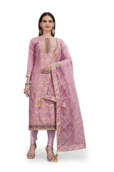 Pink woven chanderi salwar