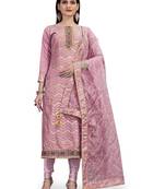 Pink woven chanderi salwar
