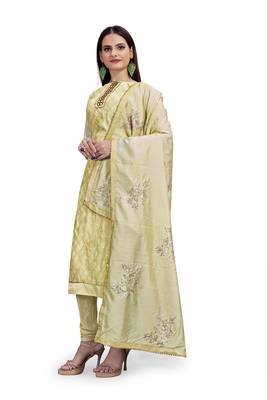 Beige sequins chanderi salwar 2