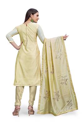 Beige sequins chanderi salwar 4