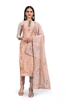 Peach sequins chanderi salwar