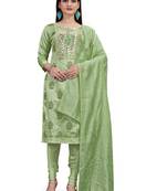 Light-green sequins chanderi salwar
