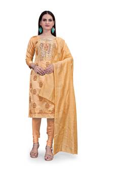 Light-peach sequins chanderi salwar