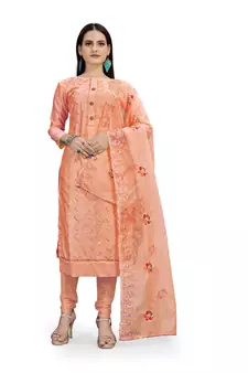 Peach sequins chanderi salwar