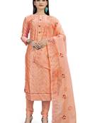 Peach sequins chanderi salwar