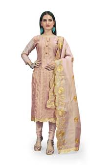 Peach sequins chanderi salwar
