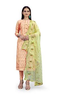 Peach sequins chanderi salwar