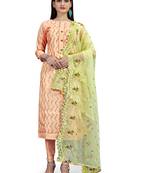 Peach sequins chanderi salwar