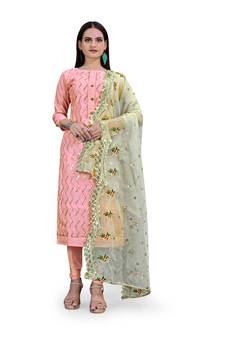 Pink sequins chanderi salwar