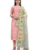 Pink sequins chanderi salwar
