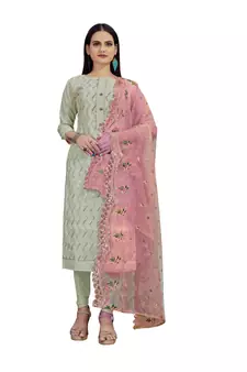 Grey sequins chanderi salwar