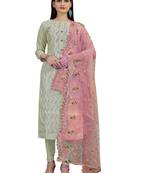 Grey sequins chanderi salwar
