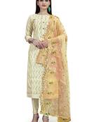 Light-green sequins chanderi salwar