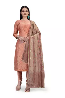 Peach sequins chanderi salwar