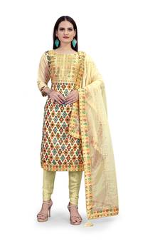 Multicolor embroidered chanderi salwar