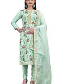 Sea-green sequins chanderi salwar
