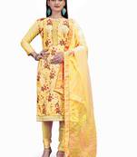Yellow sequins chanderi salwar