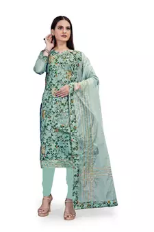Multicolor printed chanderi salwar
