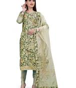 Olive printed chanderi salwar
