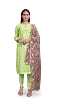 Green embroidered chanderi salwar