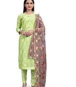 Green embroidered chanderi salwar