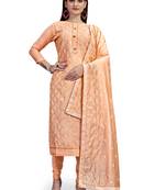 Peach embroidered chanderi salwar