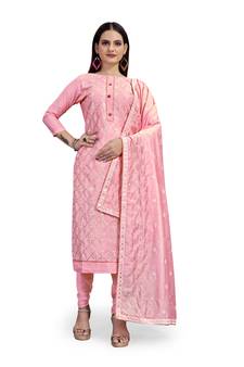 Pink embroidered chanderi salwar