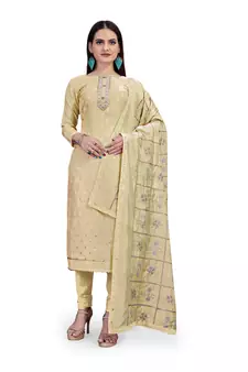 Beige woven  salwar