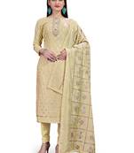 Beige woven salwar