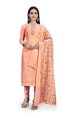 Peach woven salwar 1