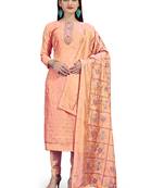 Peach woven salwar