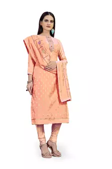 Peach woven salwar