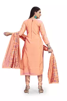 Peach woven salwar