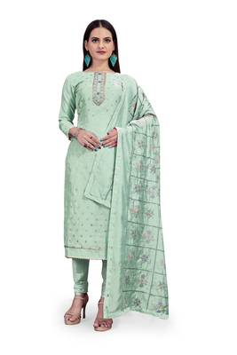 Sea-green woven salwar 1