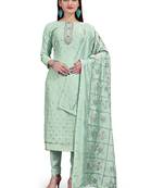 Sea-green woven salwar